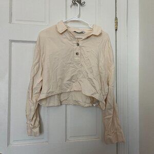 Cropped long-sleeve shirt